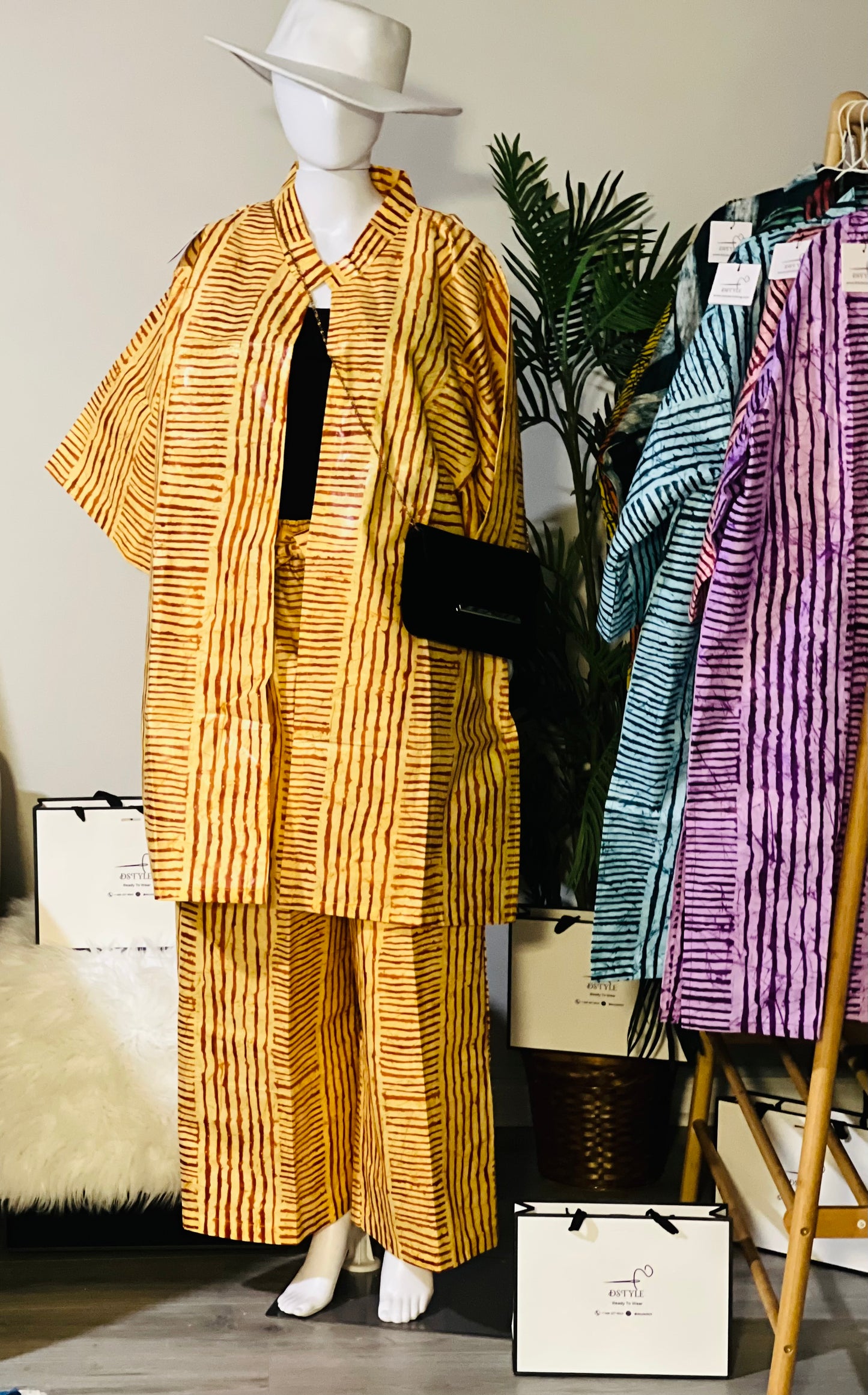 Deborah Kaftan Set – Yellow & Orange