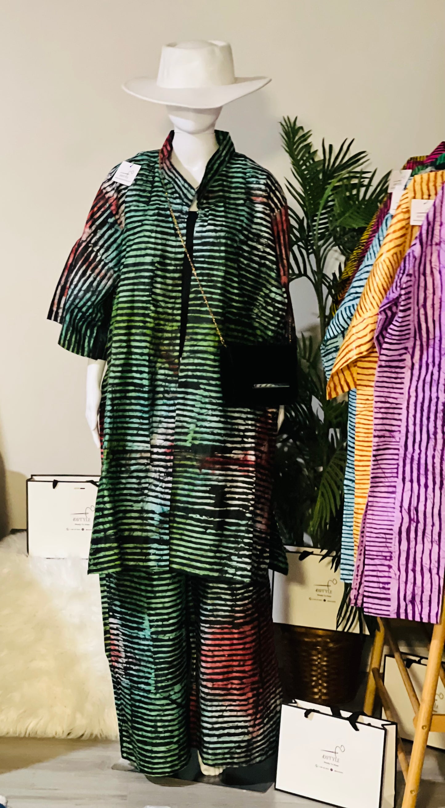 Deborah Kaftan Set – Green & Red